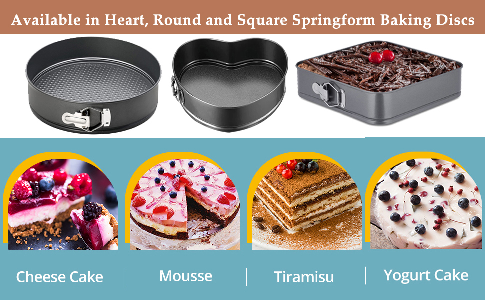 Набір форм для випічки Springform Set Eozfly, антипригарне покриття, BPA-Free, знімний дно, 20/22/24 см