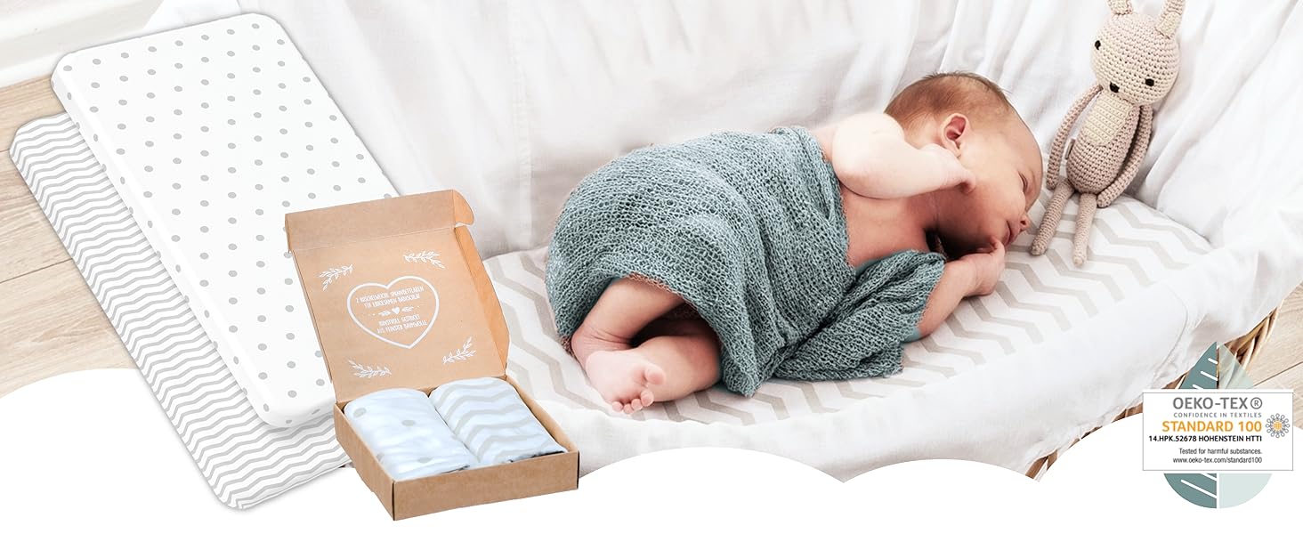 Набір постільної білизни для малюків з органічної бавовни GOTS (Oeko-Tex100) 100 x 135 см - комплект постільної білизни для дитячого ліжечка з наволочкою та ковдрою для хлопчиків та дівчаток (Сірий 1, 100x135 см + 40x60 см)