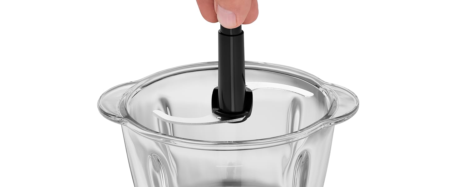 Електричний подрібнювач WMF Kult X – міні-подрібнювач, блендер для овочів, зелені та горіхів, 1л, скло, нержавіюча сталь, компактний, миється в посудомийній машині