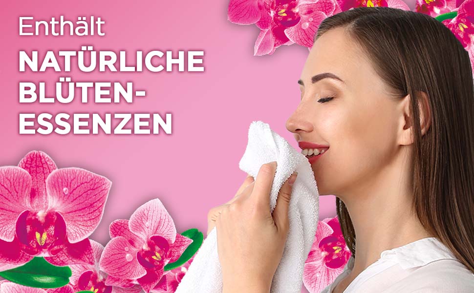 Гель для прання кольорових речей Weißer Riese Color Gel Aromatherapie Floral Sensation з орхідеєю, 6х22 прань, для сяючої чистоти та аромату