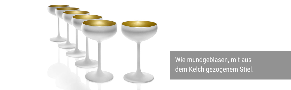 Набір келихів для шампанського Stölzle Lausitz Elements, 6 шт., 230 мл, чорний/бронзовий – елегантні келихи з кришталевого скла без свинцю, придатні для миття в посудомийній машині та ударостійкі