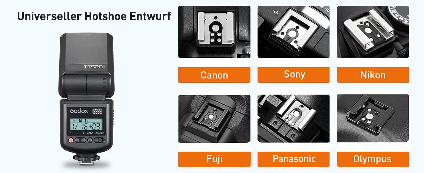 Спалах для камери Godox TT520III з радіопередавачем RT-16, GN33, підтримка S1/S2, сумісний з камерами