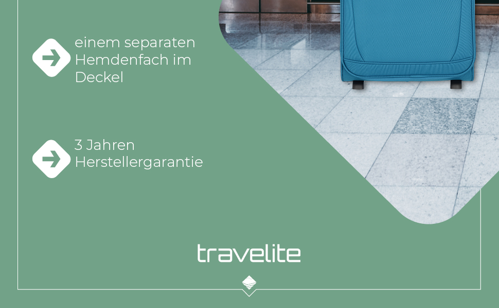 Чемодан-валіза Travelite на колесах, 39 літрів, ручна поклажа, турецький колір, 52 см