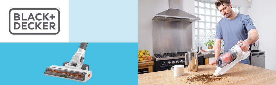 BLACK+DECKER BHFEA515J: Акумуляторний бездротовий пилосос 3-в-1 (18V) з турбощіткою, 2 режими, з насадкою для щілин та зарядним кабелем