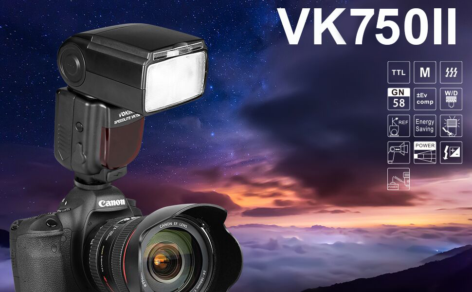 Спалах VK700II для Canon EOS: 60D, 70D, 80D, 6D, 7D та інші DSLR камери