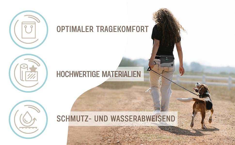 Сумка для кормів PetLove Leckerlibeutel для собак • З магнітною застібкою • З диспенсером для відходів • Можна використовувати як поясну сумку • Сіра S