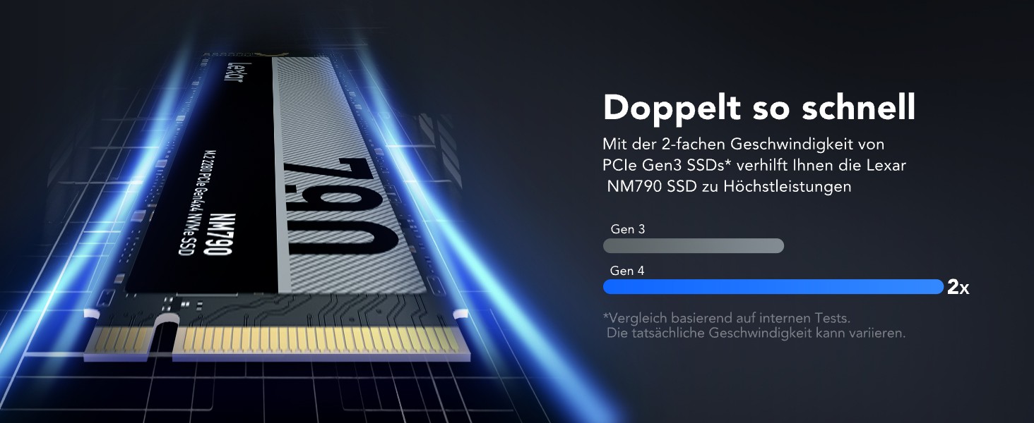 Lexar NM790 SSD 8TB PCIe Gen4x4 NVMe M.2 2280 - Швидкий SSD для PS5, PC, Laptop