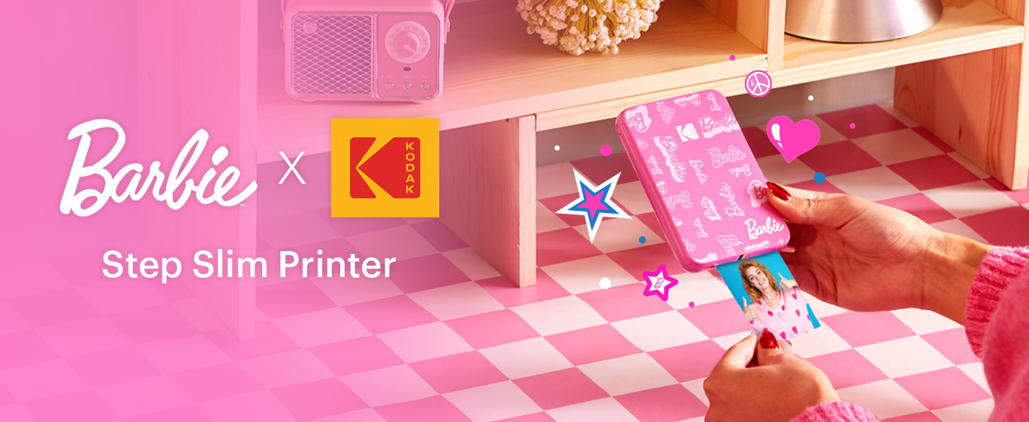 Фотодрук миттєвий Kodak x Barbie Step Slim + аксесуари (подарунчий набір)