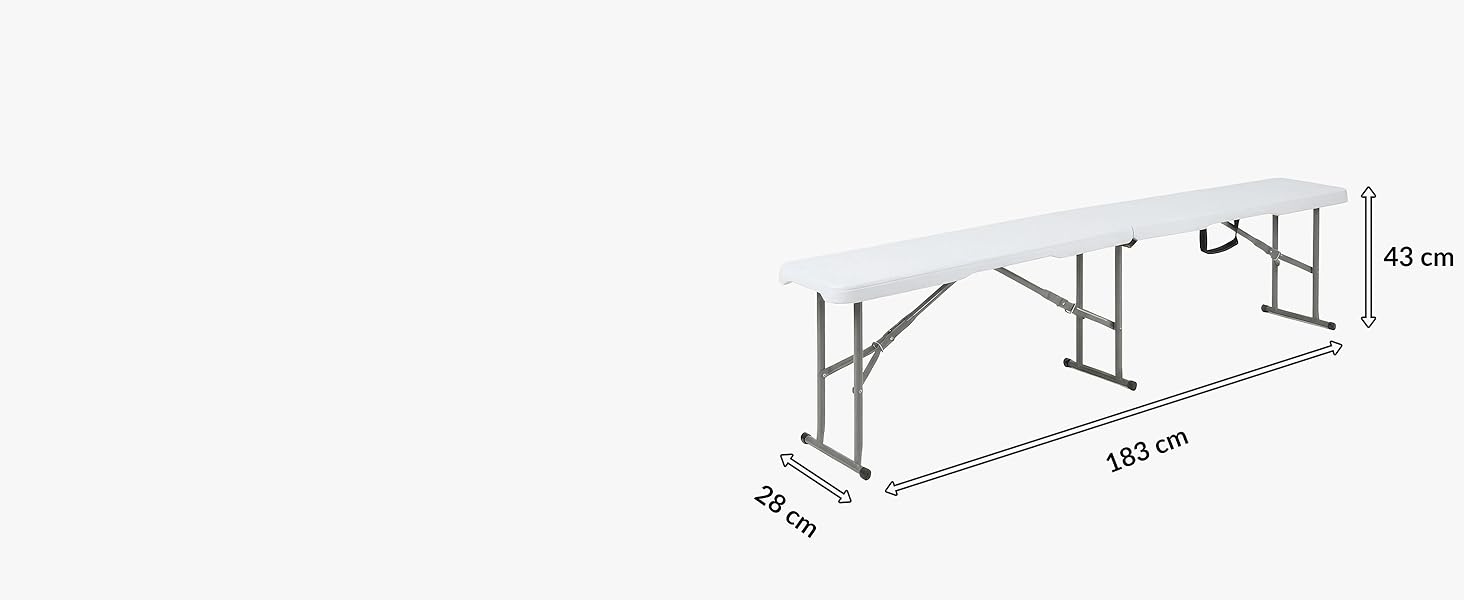 Зручний розкладний садовий стіл Floordirekt Buffettisch для відпочинку на терасі, балконі або кемпінгу - 183x76 см, матеріал: пластик, на 6 осіб