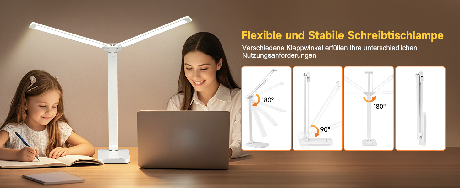 LED лампа для столу One Fire з адаптером, 1000 люмен, 96 LED, диммер, таймер, світлова пам'ять, для дітей, денне світло, для читання