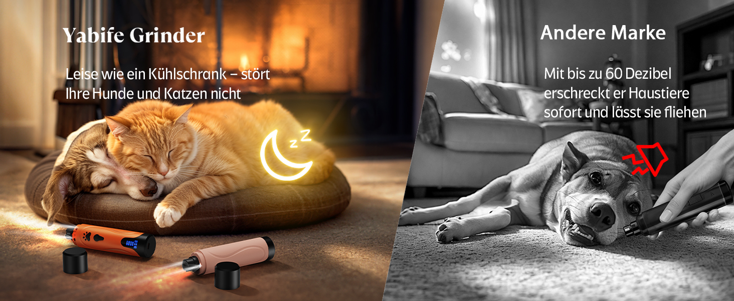 Електричний точилка для кігтів собак YABIFE, 3 швидкості, тиха, для собак та котів