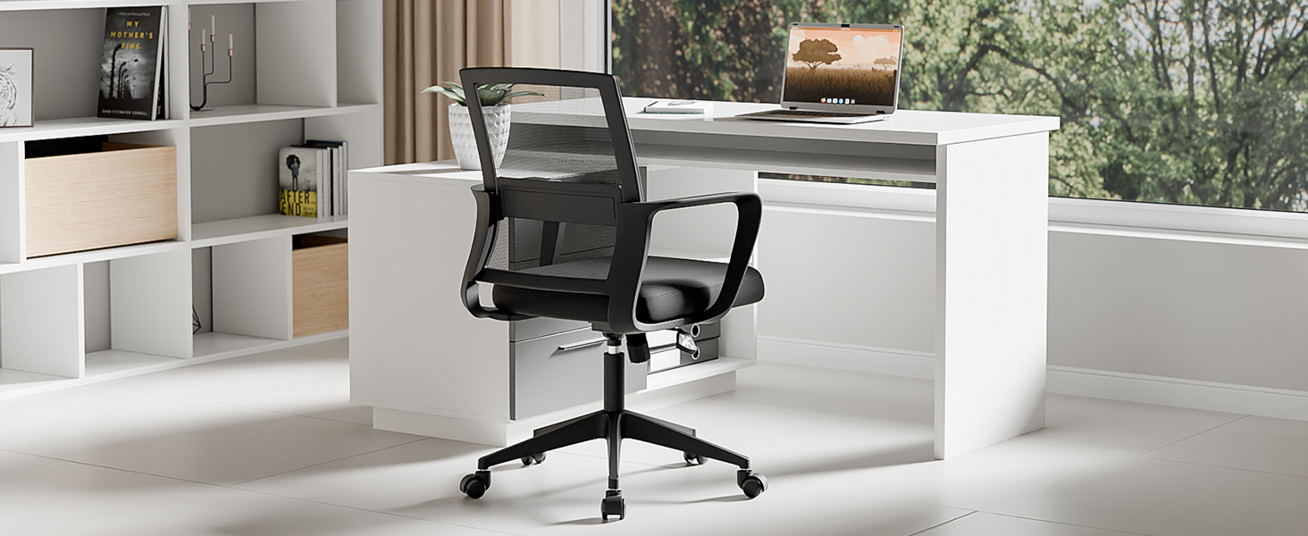 Офісне крісло Sukida, ергономічне, з підлокітниками, чорне