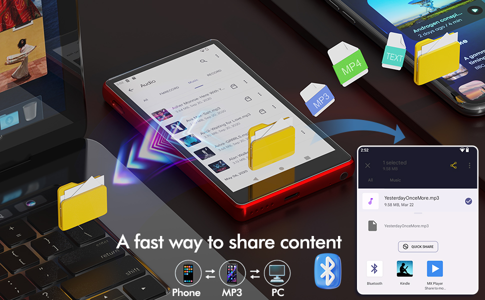 MP3 плеєр 163GB з Bluetooth, Spotify, WiFi, 4.5