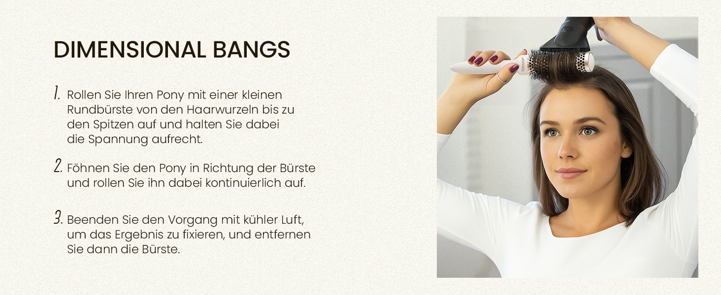 Кругла щітка для волосся AIMIKE NaturaVol для об'єму та гладкості, з кліпсами (32 мм, 53 мм)