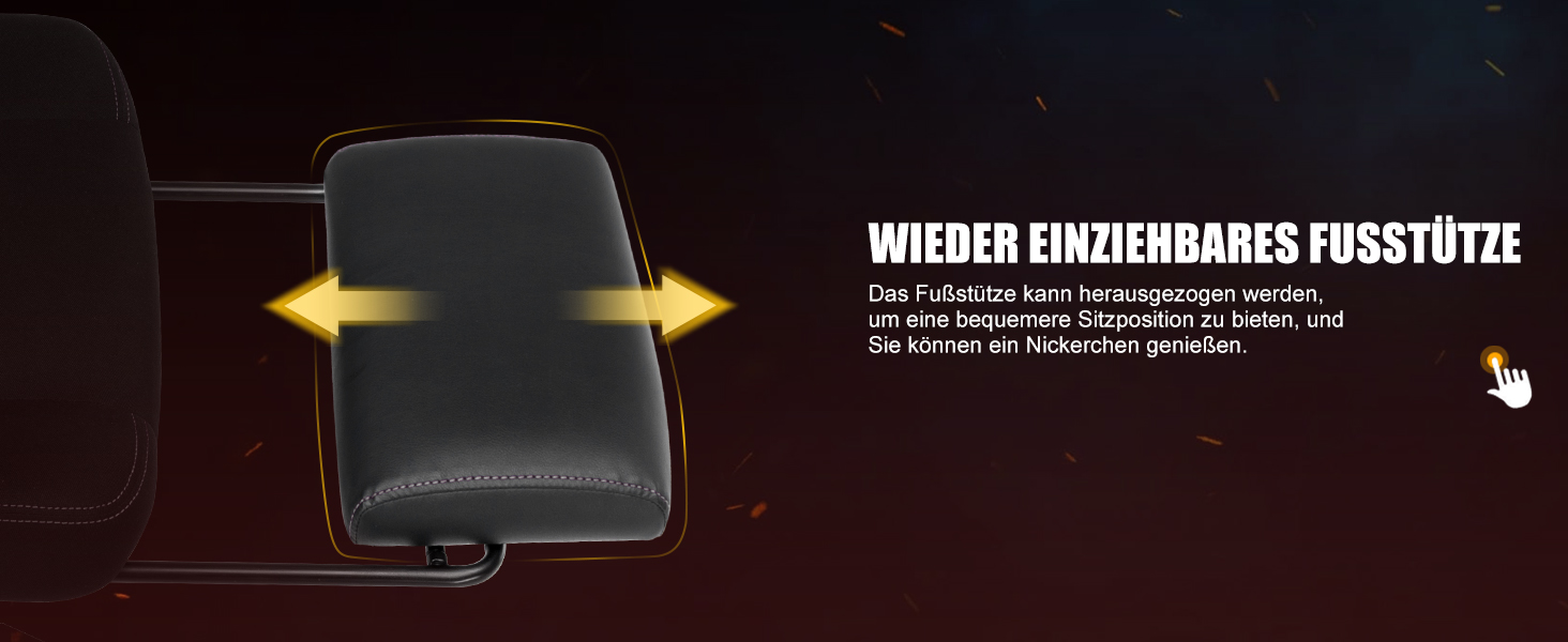 GTPLAYER Геймерське крісло з підставкою для ніг, ергономічне офісне крісло з сітчастою спинкою, тканинне крісло для дому та офісу (Сірий, Large)
