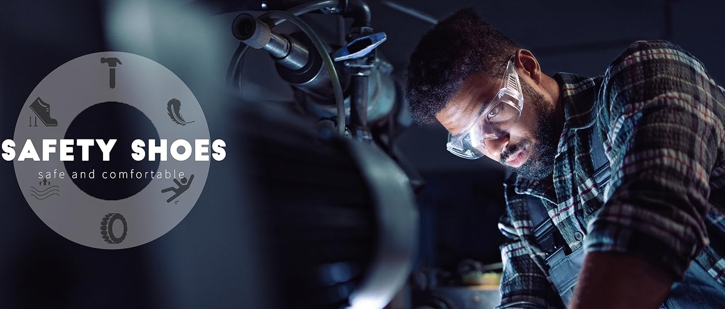 Черевики безпеки Nasogetch для чоловіків та жінок. Легкі, дихаючі, антиковзкі спортивні черевики з металевим підноском, жовті, 39 EU