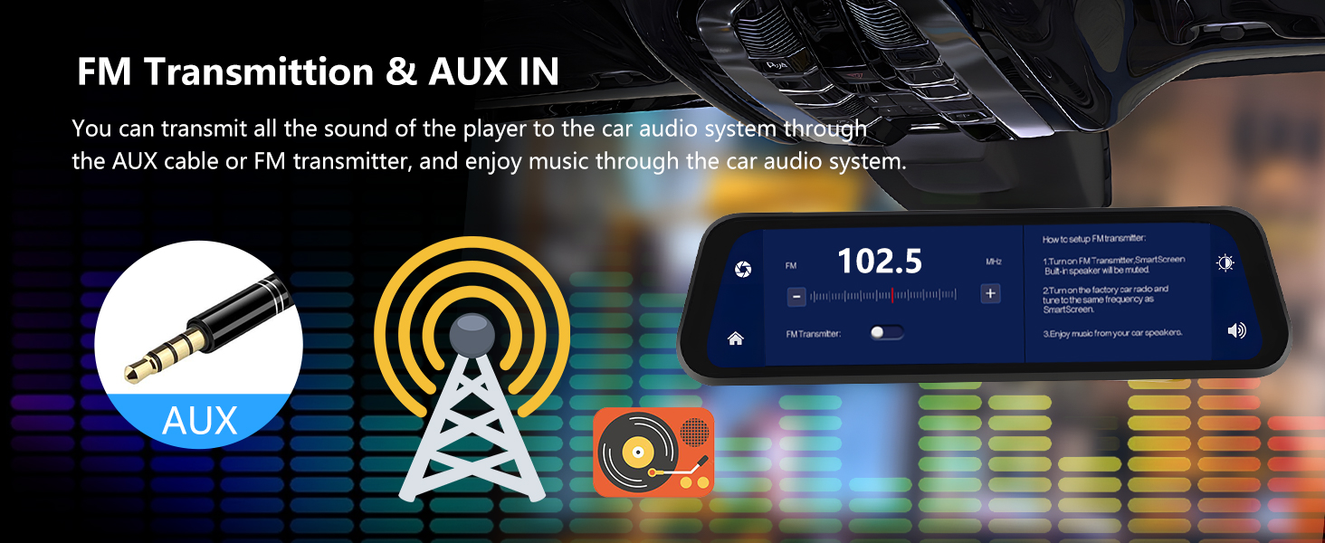 Дзеркало-відеореєстратор Podofo 9.66