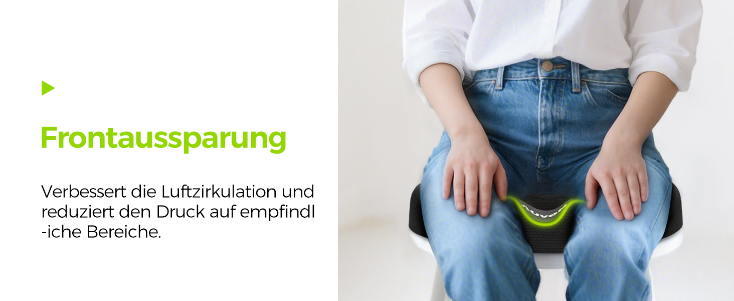 Ортопедична подушка для сидіння AUVON кругла з подвійною U-подібною формою та нахилом для полегшення навантаження на стегна, подушка для геморою, офісне крісло, автомобіль, сидіння, підвищує комфорт сидіння, покращує кровообіг, полегшує куприк