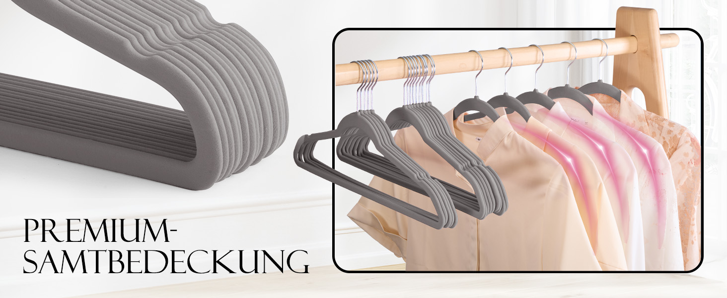 Набір вешалок для одягу HOUSE DAY, 50 шт., велюрові, для сорочок, костюмів, пальто, штанів, білі