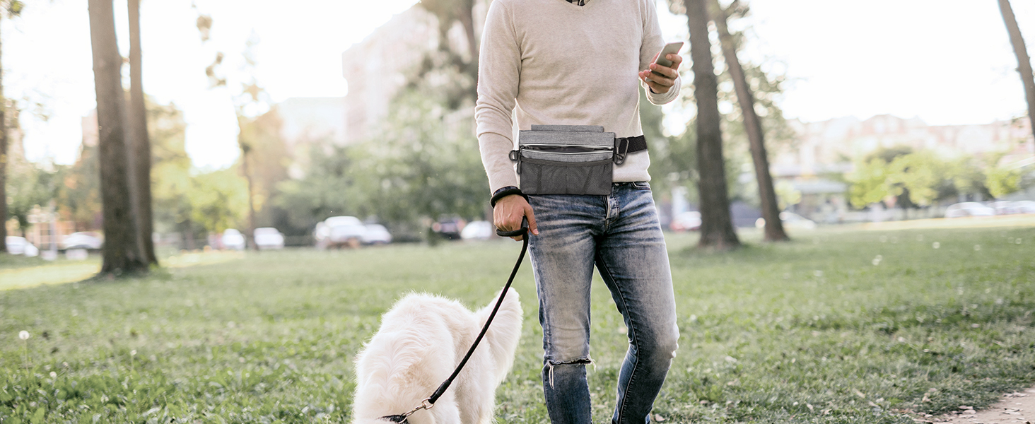 Сумка для ласощів для собак Brifit з магнітною застібкою, для тренувань, з регульованим шнурком, знімною внутрішньою кишенькою та дозатором для пакетів, 4 x 22 x 27 см