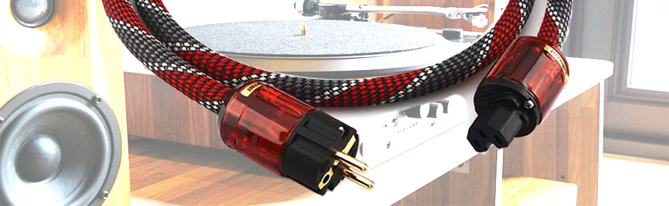 Hi-Fi мережевий кабель Tertullus High End C15 для аудіосистем, штекер Schuko — C15, 1м (P046)