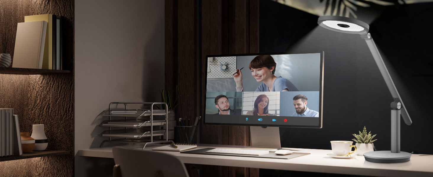 Лампа настільна Honeywell H6 Sunturalux Eye-Care LED з регулюванням яскравості, таймером та сенсорним керуванням (сіра)