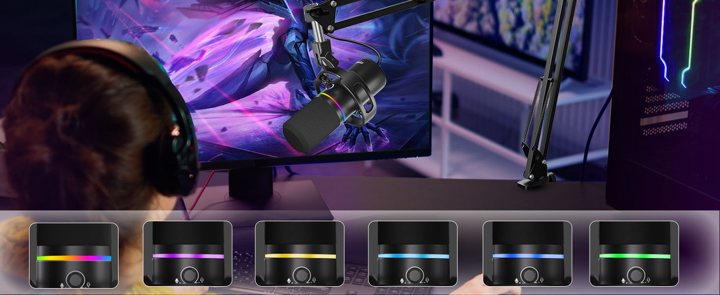 Мікрофон Socodox XLR/USB з кріпленням, для стрімінгу, подкастів, запису, геймінгу. З шумозаглушенням та регулятором гучності