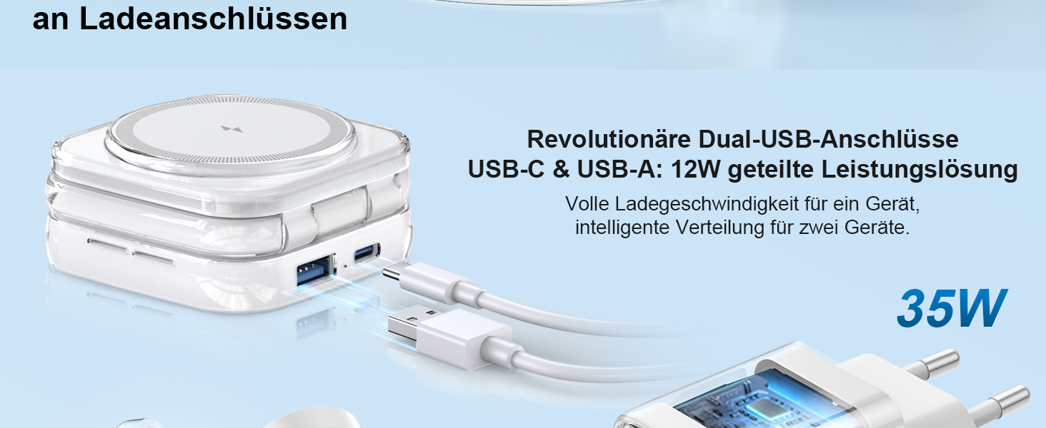 Зарядна станція 5 в 1 для iPhone з магнітним зарядним пристроєм, складний бездротовий зарядний пристрій для iPhone 17/16/15/14/13/12, AirPods Pro 3, Apple Watch S11/Ultra (Титан, Пісок пустелі)