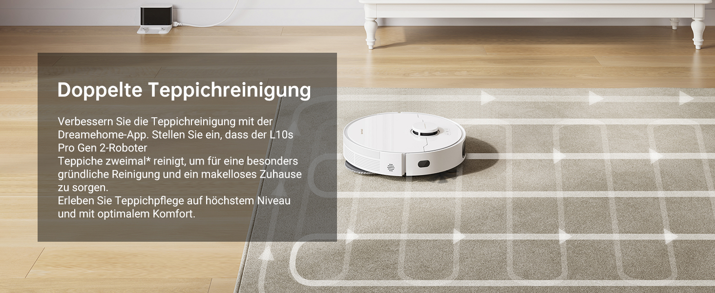 Робот-пилосос Dreame L10s Pro Gen2: 13000 Па, DuoBrush для шерсті тварин, суха та волога прибирання, LDS-навігація, 5200 mAh