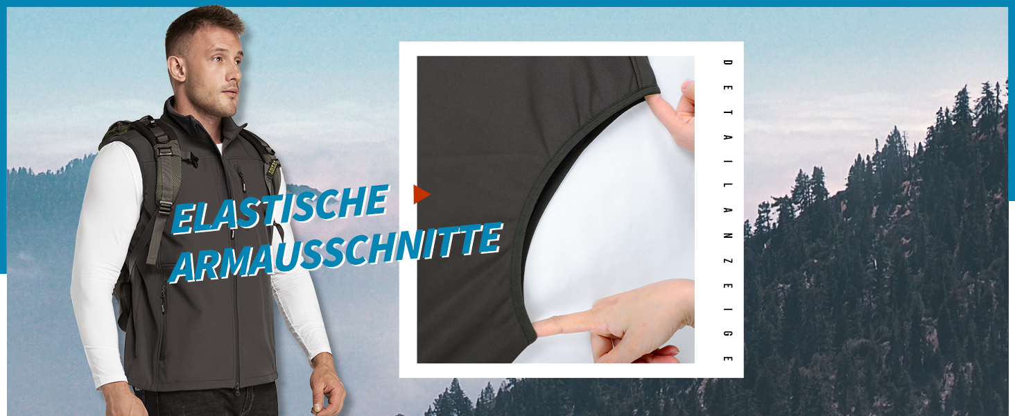 Чоловіча безрукавна куртка-софтшелл 33,000ft, чорна. Водонепроникна, з флісовою підкладкою.