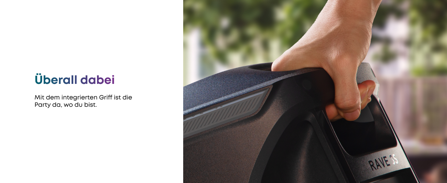 Soundcore PartyBox Rave 3S – портативна колонка з мікрофонами, 200 Вт, Bluetooth, світлодіодна підсвітка, AuraCast, 12 годин роботи, для дому та вулиці