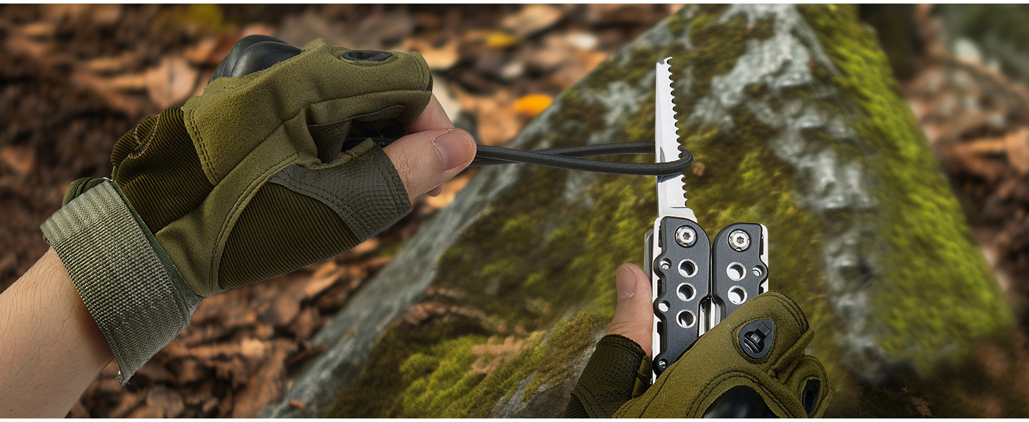 Morpilot Мультитул 25 в 1: багатофункціональний інструмент з нержавіючої сталі, 11 біт для шуруповерта, пліер, відкривачка для пляшок, карабін, з чохлом для кріплення до ременя