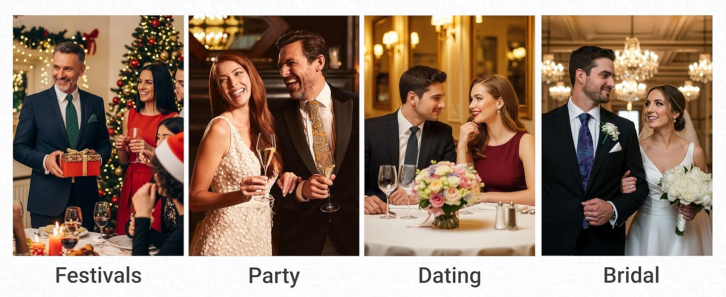 HISDERN Набір краваток для чоловіків (5 шт.) з кишеньковим хустинкою. Класичний елегантний аксесуар для весілля. Шовкові краватки та хустинки в подарунковій коробці.