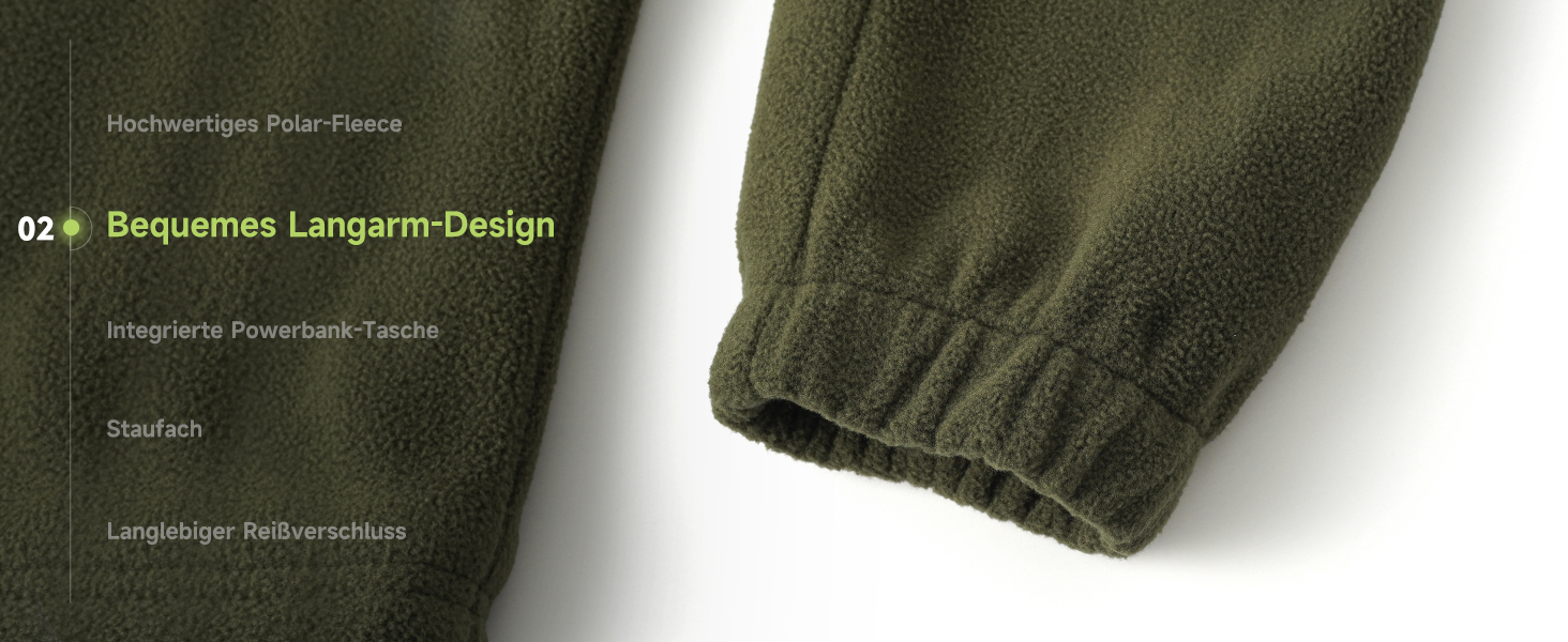 Обогрівальний жилет LABEWVI з акумулятором 10000mAh, чоловічий/жіночий, фліс Polar, USB, зелений