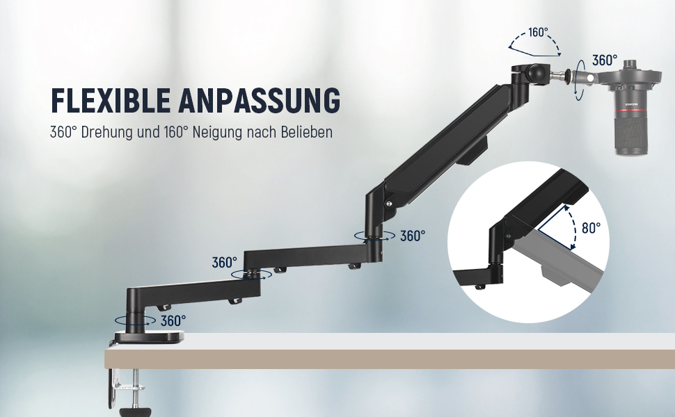 NEEWER Мікрофонний кріплення-тримач MS002 з низьким профілем, 360° обертання, для подкастів, геймінгу, стрімінгу, з каналом для кабелів та серветкою для чищення