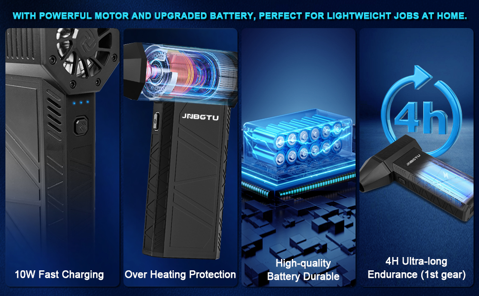 Пилляк від стисненого повітря JNBGTU, міні-фен Jet Dry, 130000 об/хв, для чищення ПК, клавіатури, авто, диванів, заміна балончика з повітрям (X3)
