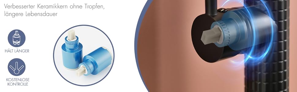 Сучасний кухонний змішувач з висувною лійкою AIMADI 360° з нержавіючої сталі, чорний/рожеве золото, для кухні