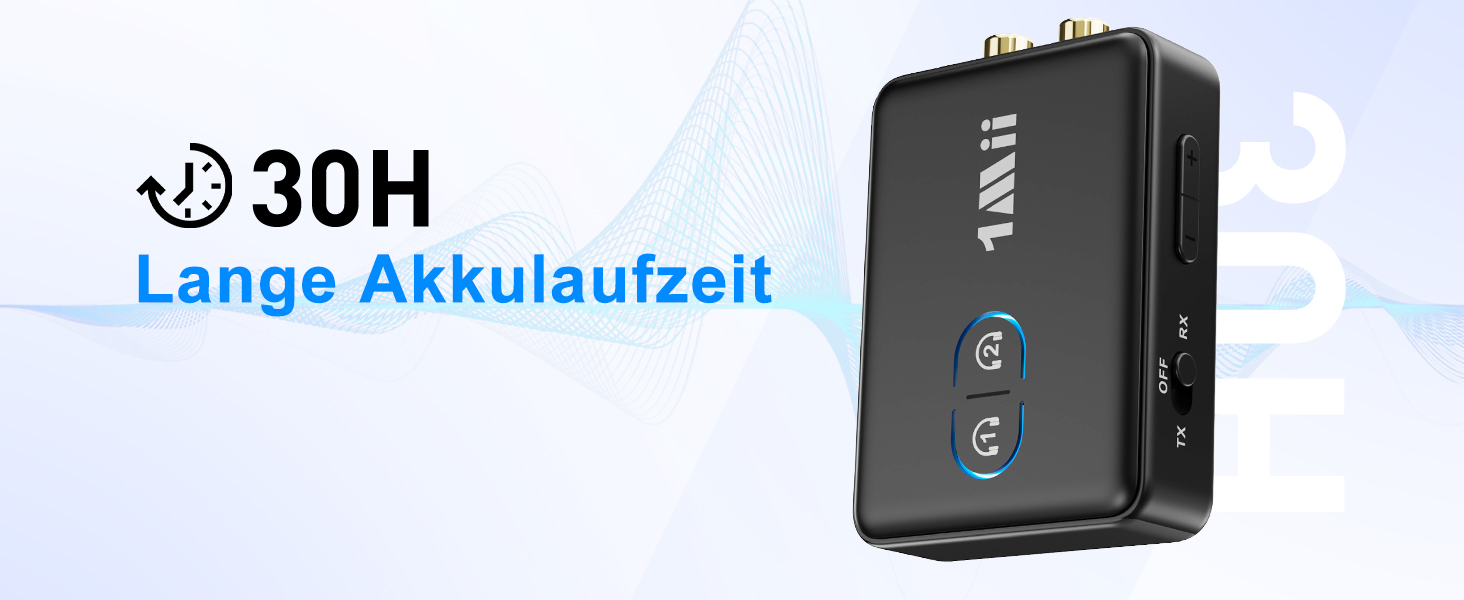 Bluetooth-трансмітер та ресивер 1Mii ML302+, двоканальний адаптер для ТБ та навушників (Dual Link)