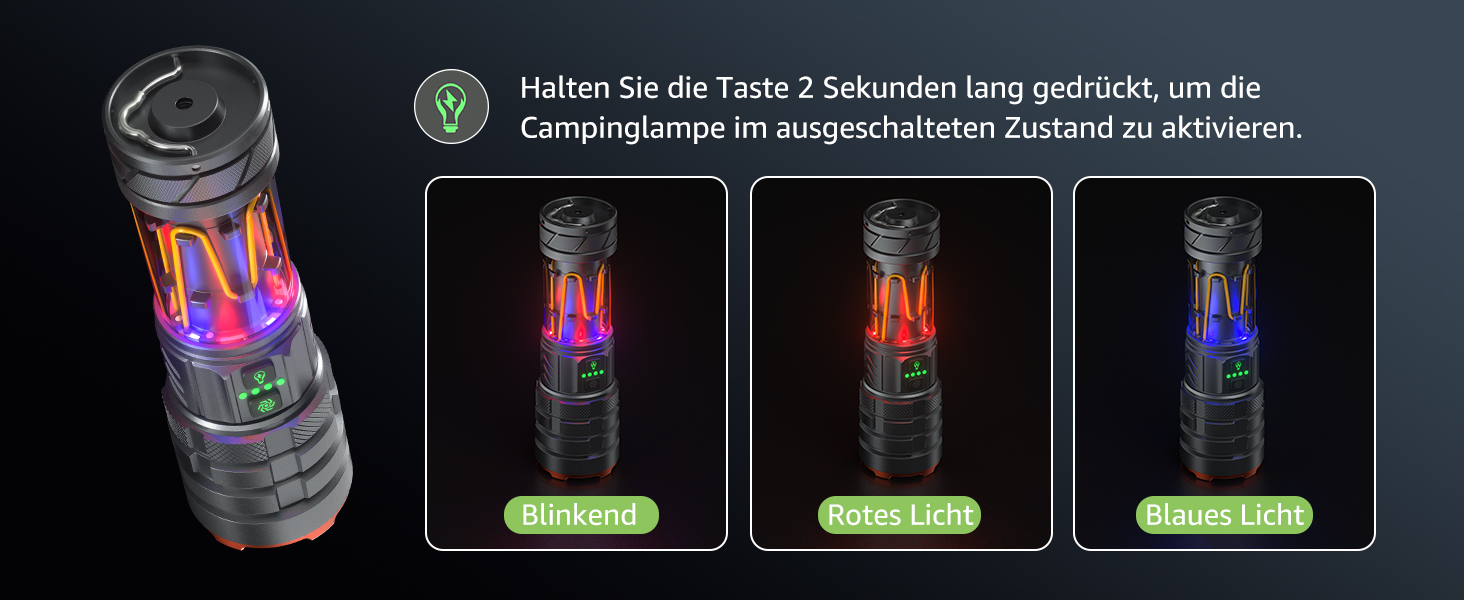 Потужний ліхтарик LED 1000000 люмен, ліхтарик з підзарядкою, кемпінгове світло, зум, 11 режимів, довга робота, водонепроникний тактичний ліхтарик для кемпінгу, відпочинку на природі, надзвичайних ситуацій (сірий)