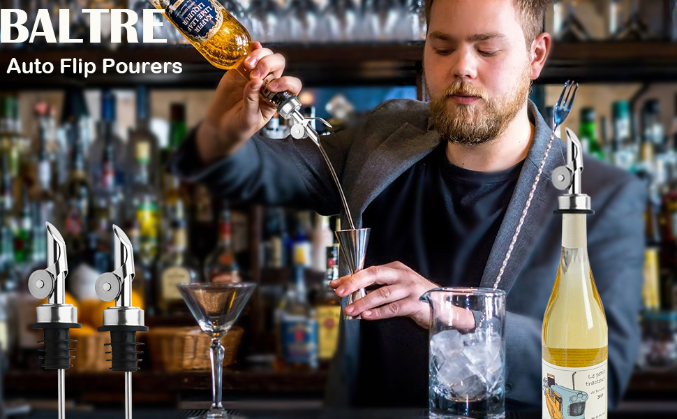 Виливники для пляшок BALTRE (6 шт.) з 6 адаптерами: для олії, вина, спиртних напоїв, кави, сиропу