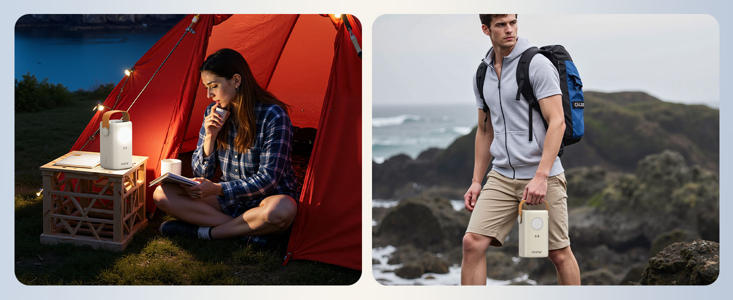 Power Bank Selore&S 60000mAh 100W з 5 портами USB-C для iPhone, Samsung, MacBook, iPad та інших пристроїв (Великий, Абрикосовий)