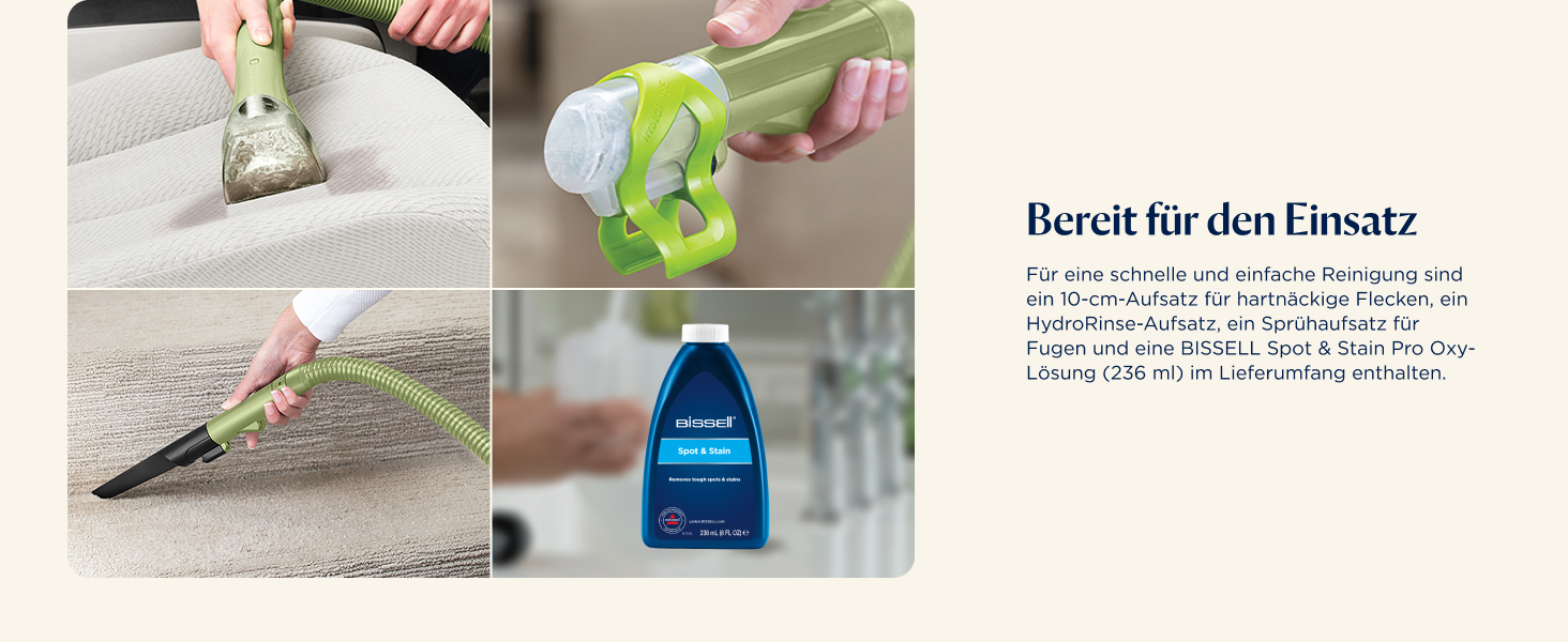 BISSELL Little Green: портативний мийний пилосос для килимів та м'яких меблів. Ефективне видалення плям та бруду. Потужний 340W мотор, модель 4098N