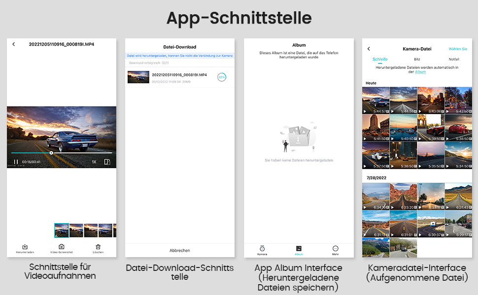 Відеореєстратор GKU Dashcam Auto: 2.5K, 1600P, WiFi, 170° Кут огляду, Mini, WDR, Нічне бачення, G-сенсор, Паркування, Loop, App, 256GB