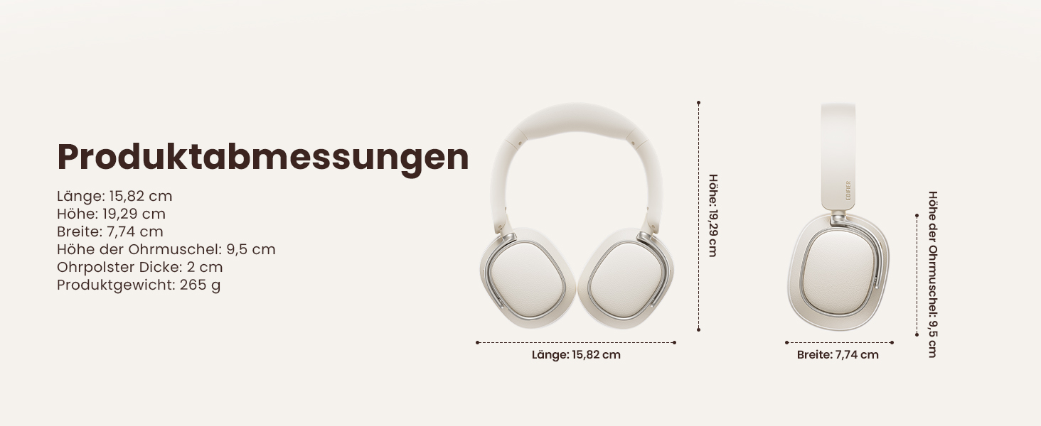 Навушники бездротові Edifier ES850NB з шумозаглушенням, Hi-Res Audio, Bluetooth 5.4, LDAC, 92 год роботи, слонова кістка