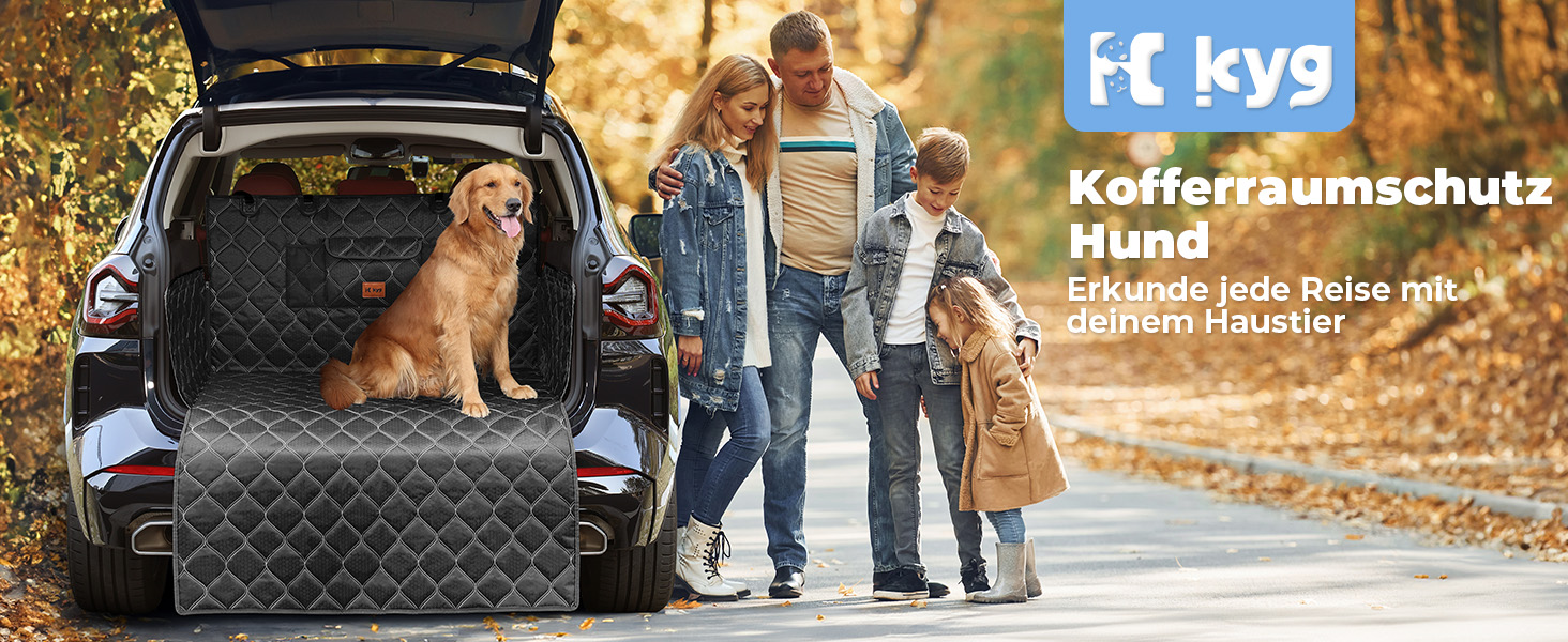 Захисна ковдра для собак у багажник авто KYG, 185x105 см, чорна, водовідштовхувальна, антиковзаюча