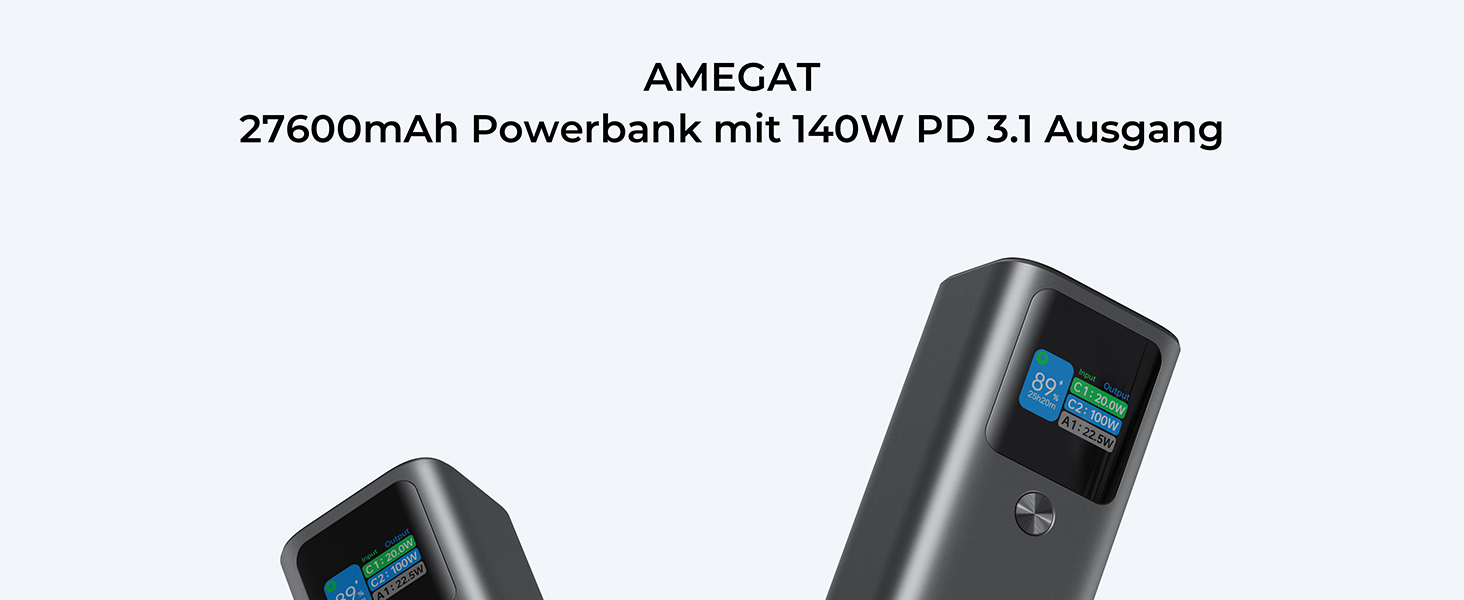 Powerbank 140W, 27600mAh з USB-C PD 3.1: для ноутбуків, планшетів, смартфонів