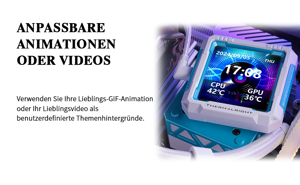 Система водяного охолодження TR FW PRO 360 ARGB AIO з IPS LCD дисплеєм 320x320, сумісна з AM5 та Intel 1700/1851, висока продуктивність, 2.73