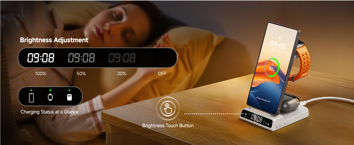 Бездротова зарядка leQuiven 3-в-1 для Samsung Galaxy S25 Ultra та інших моделей