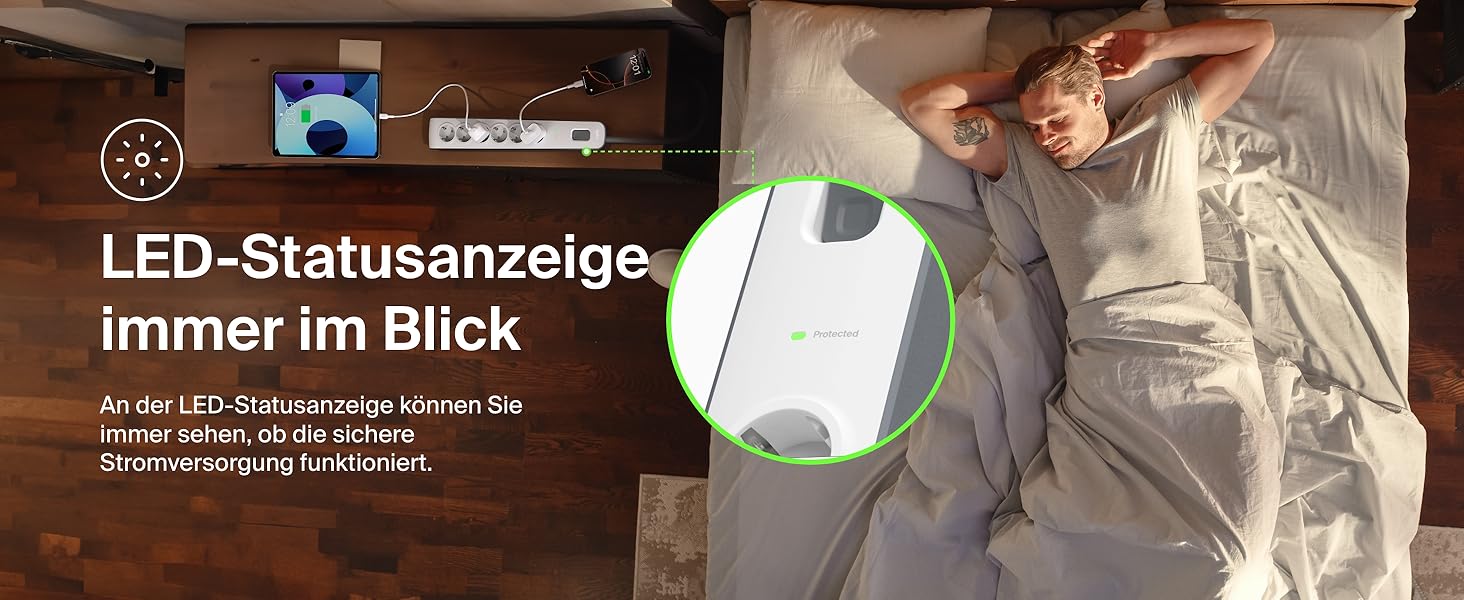 Захисна мережева стрічка Belkin 6-fach з USB, 6 розеток, 650 Дж, 2 м, для дому та офісу