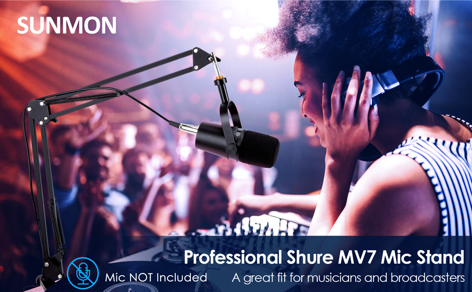 Тримач для мікрофона SUNMON Boom Arm для MV7 Set (з вітрозахистом), сумісний з MV7/MV7X/SM7B та іншими мікрофонами